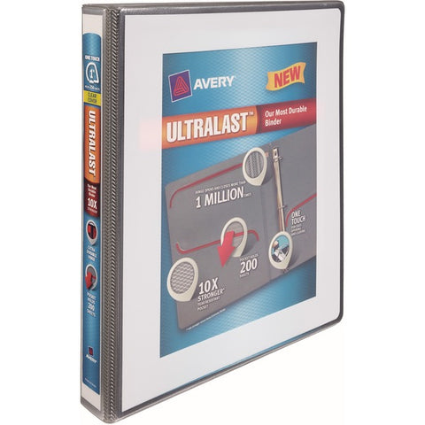Avery Ultralast(R) 3 Ring Binder, 1 Inch Slant Rings, 1 White Binder (79744)